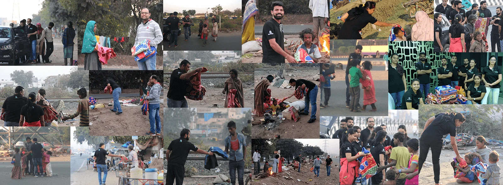 EvinceDev team distributing blankets to underprivileged families