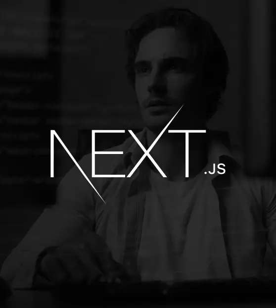 Person working behind Next.js logo on a screen for Nextjs Development