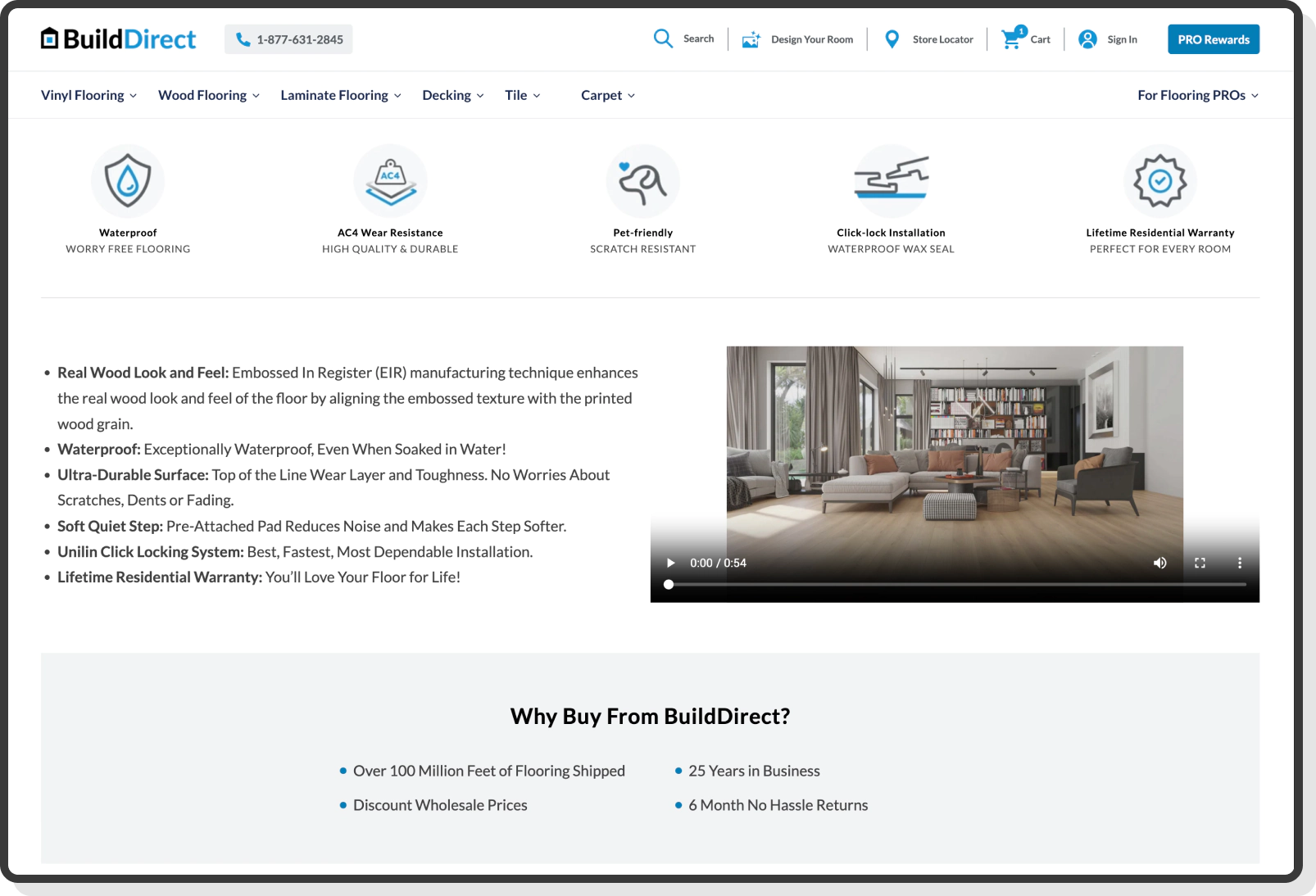 BuildDirect user with order history and preferences