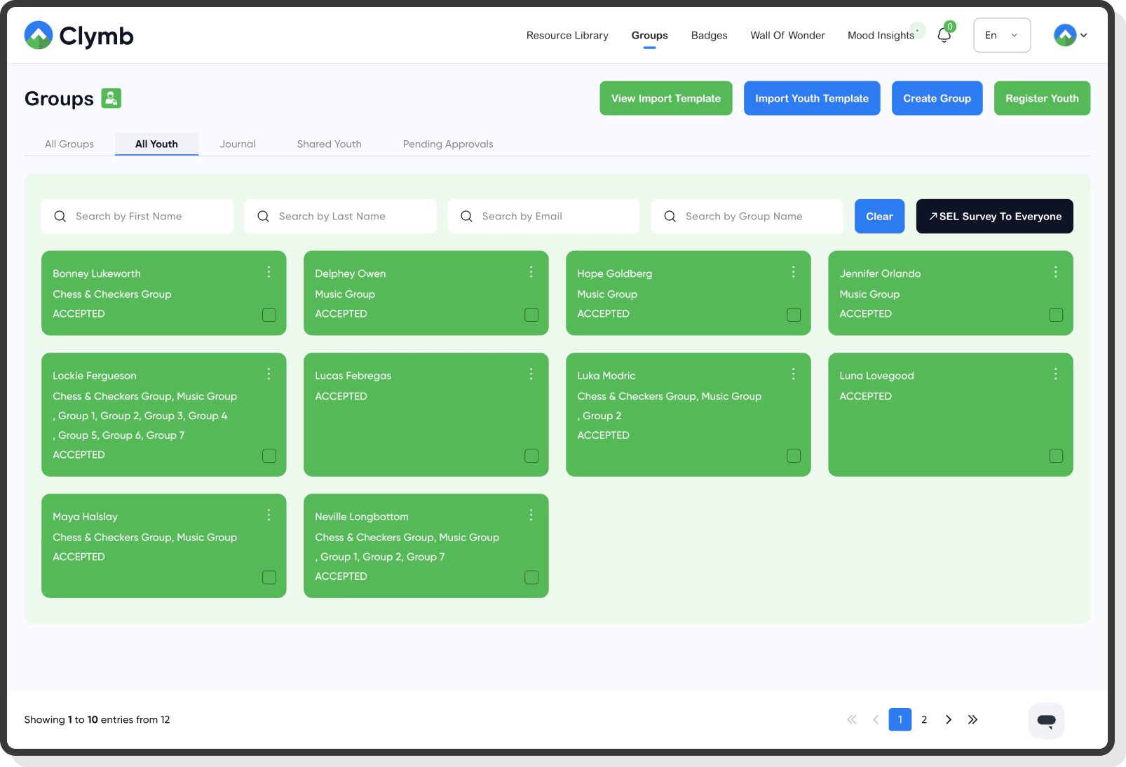 Student activity recap with progress graph and engagement log