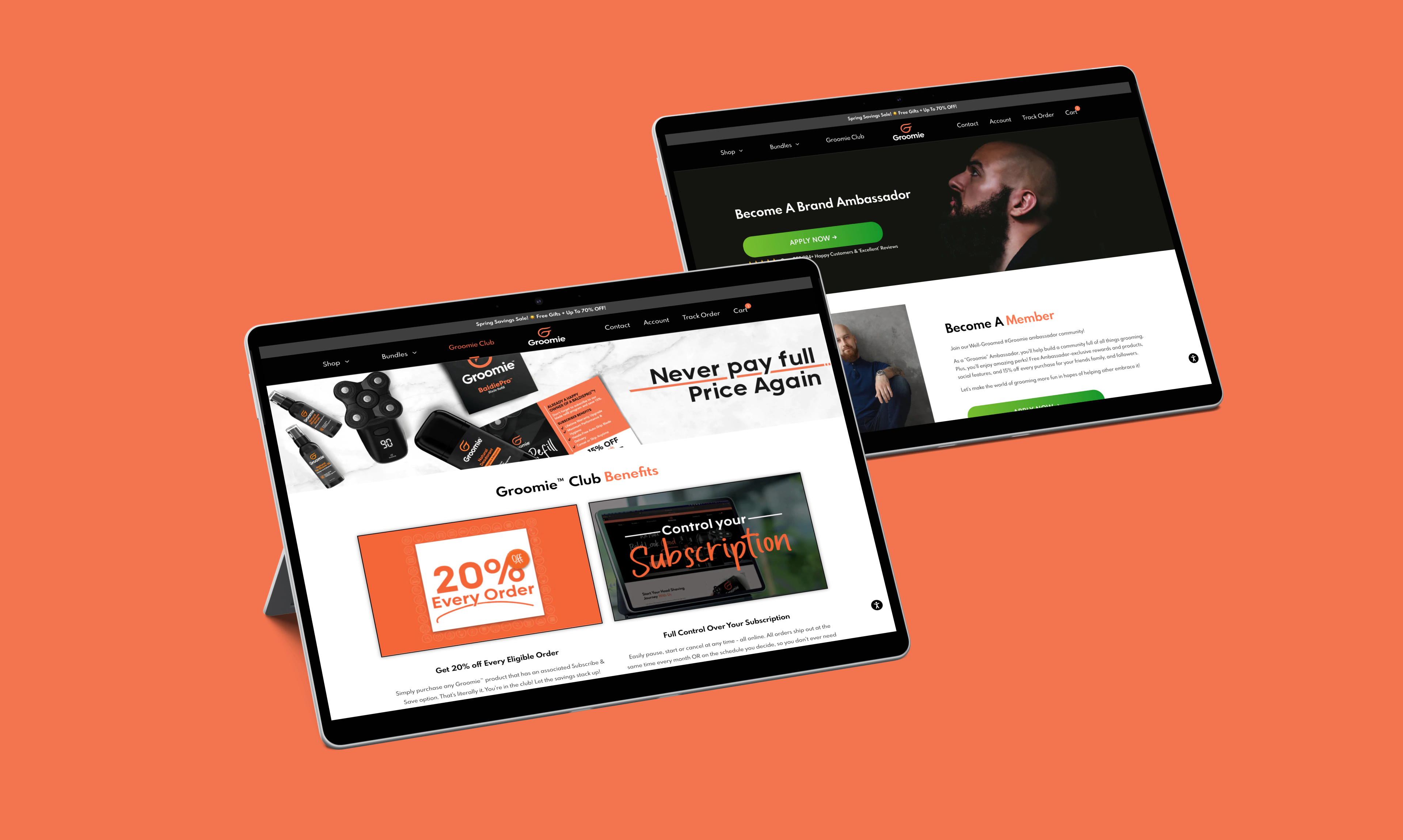 Groomie subscription eCommerce UI