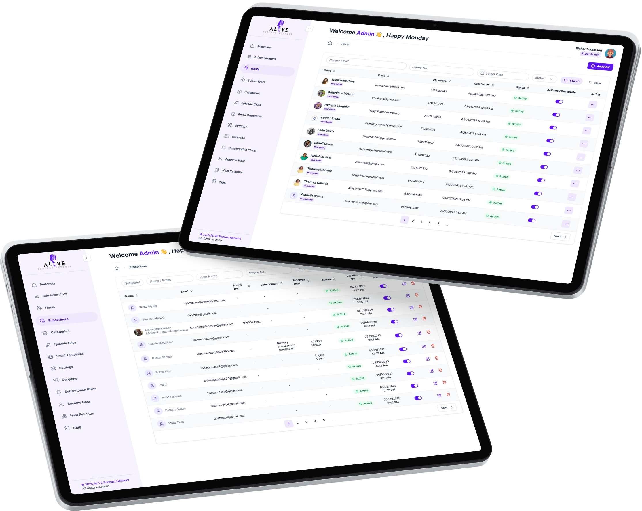 App interface banner showing UI design of AI Alive podcast