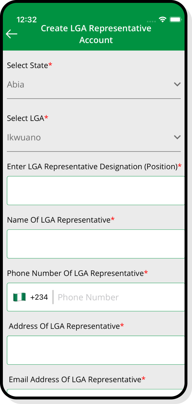 Online form interface for submitting service applications