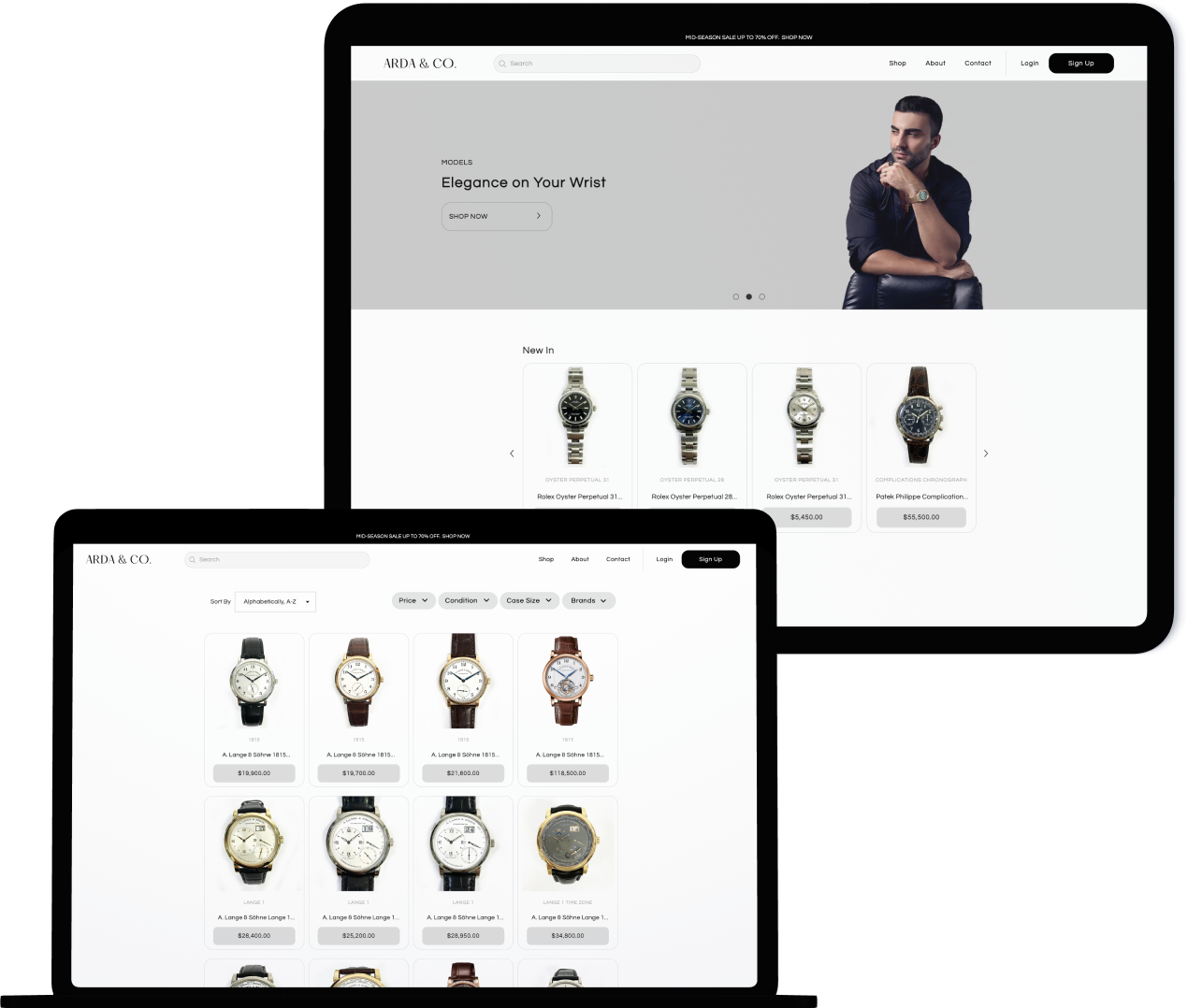 arda co luxury watch product listing