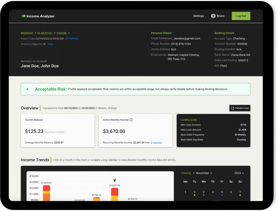 Income Analyzer Portfolio Card Thumbnail