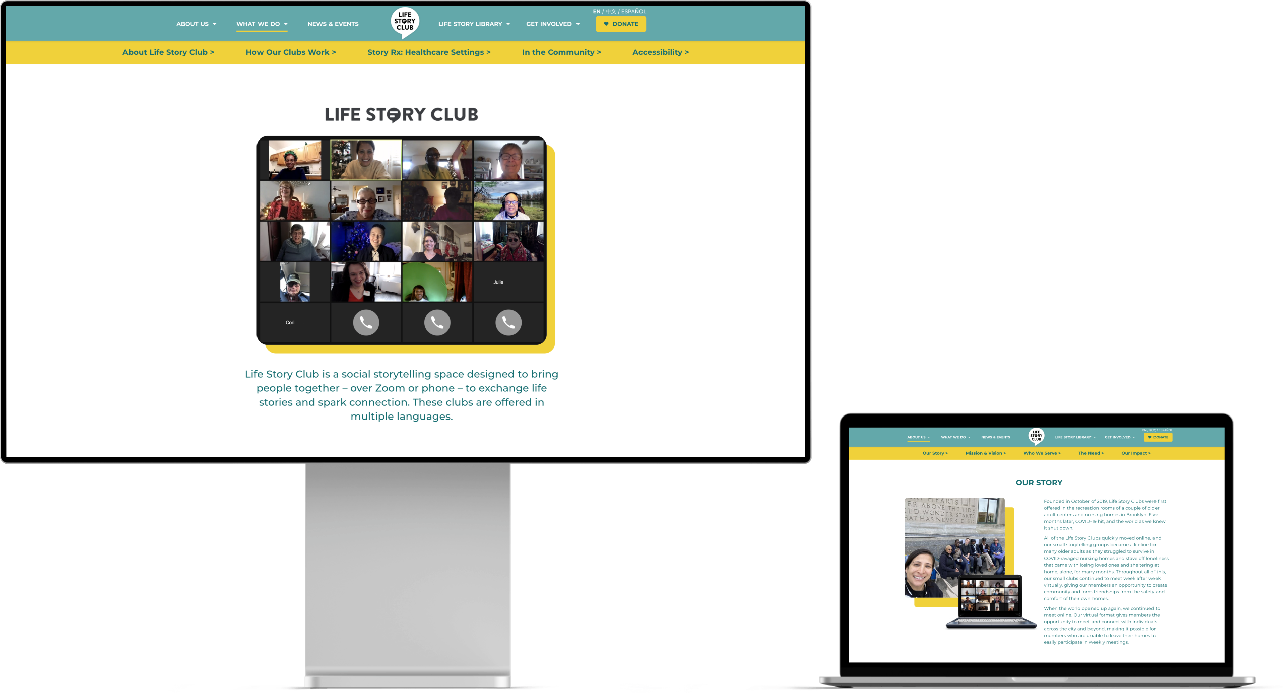 What We Do Life Story Club Platform UI by Evince Development