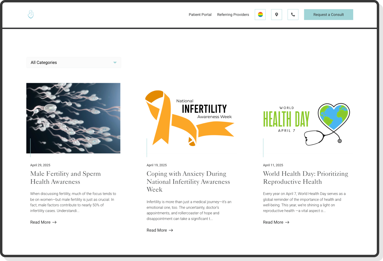 Doctor profile page showing photo, bio, specialties, and contact info