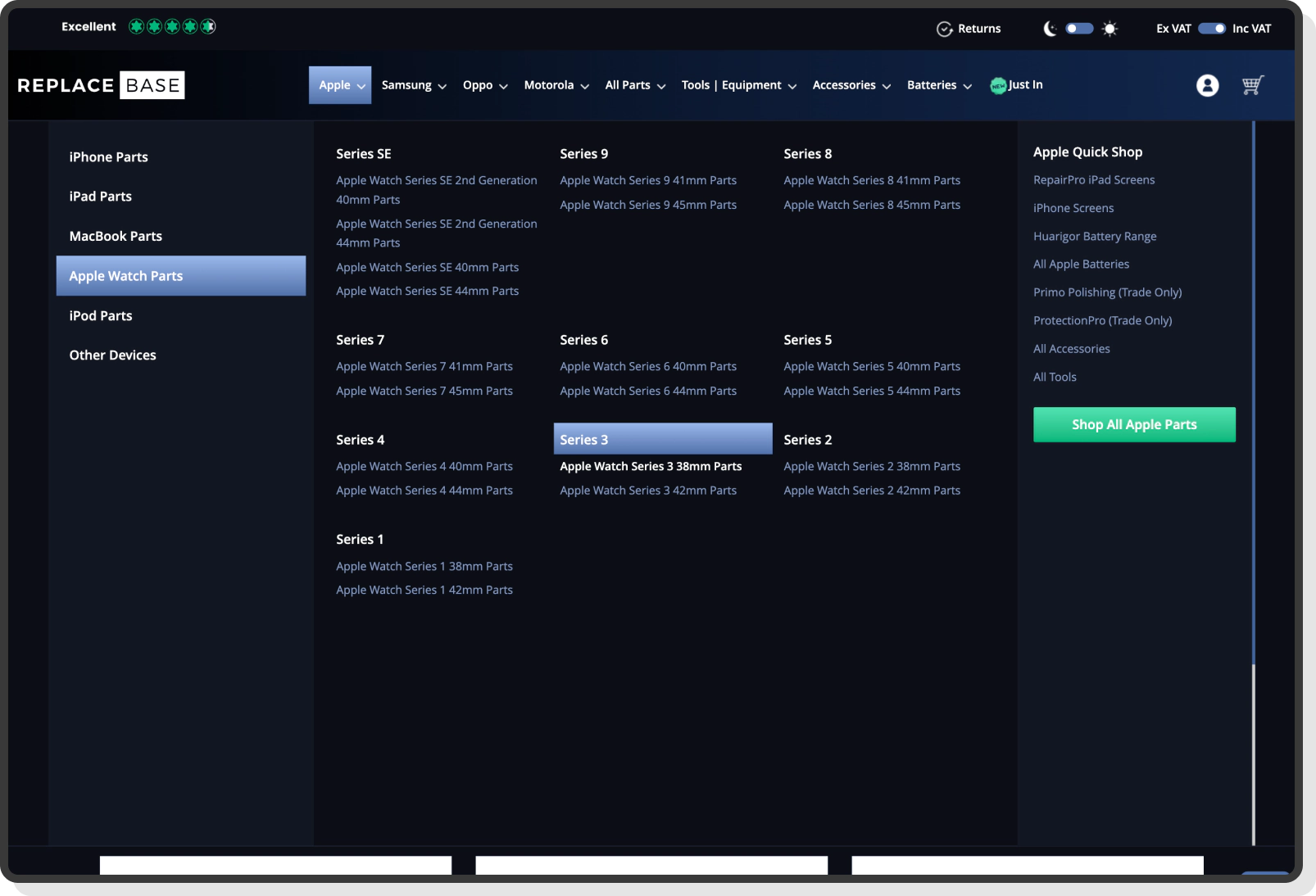 Bulk order form for B2B customers with quantity and pricing options