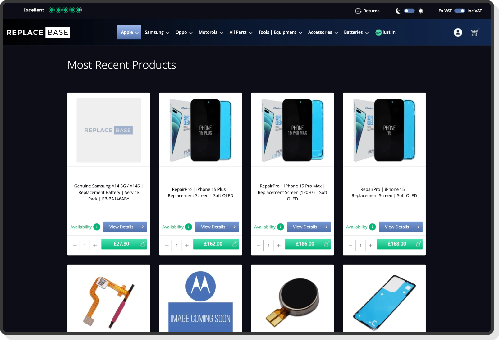 Return process and warranty information with downloadable forms
