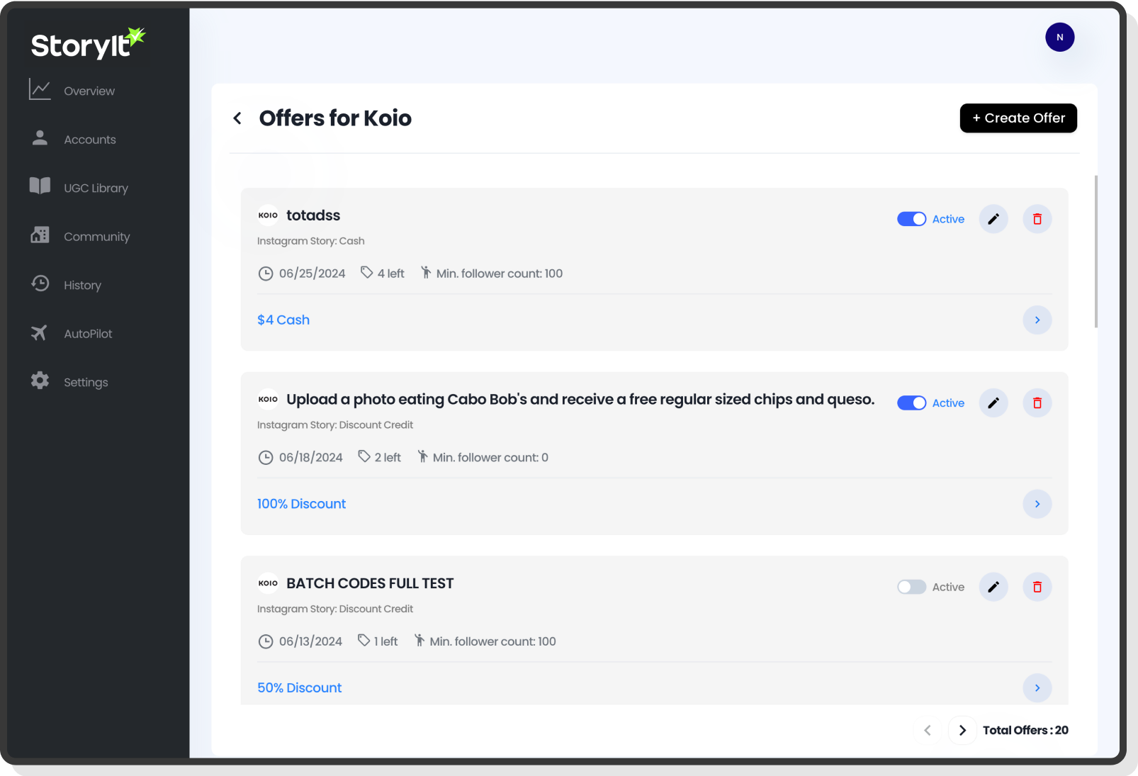 Library screen displaying a grid of user-generated interactive stories