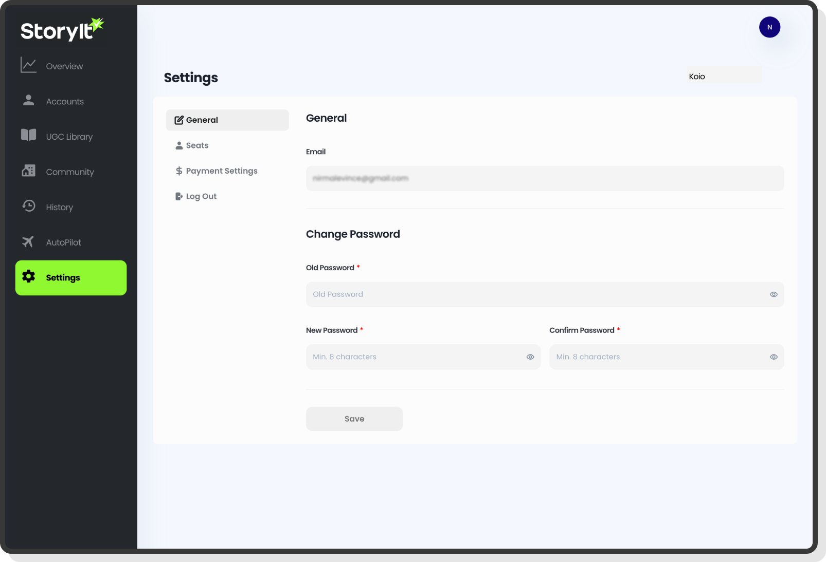 Editor interface for creating stories with drag-and-drop tools