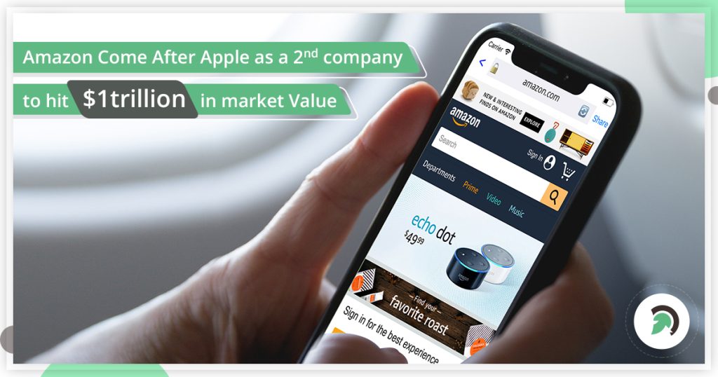 Amazon Come After Apple as a 2nd company to hit $1 trillion in market Value