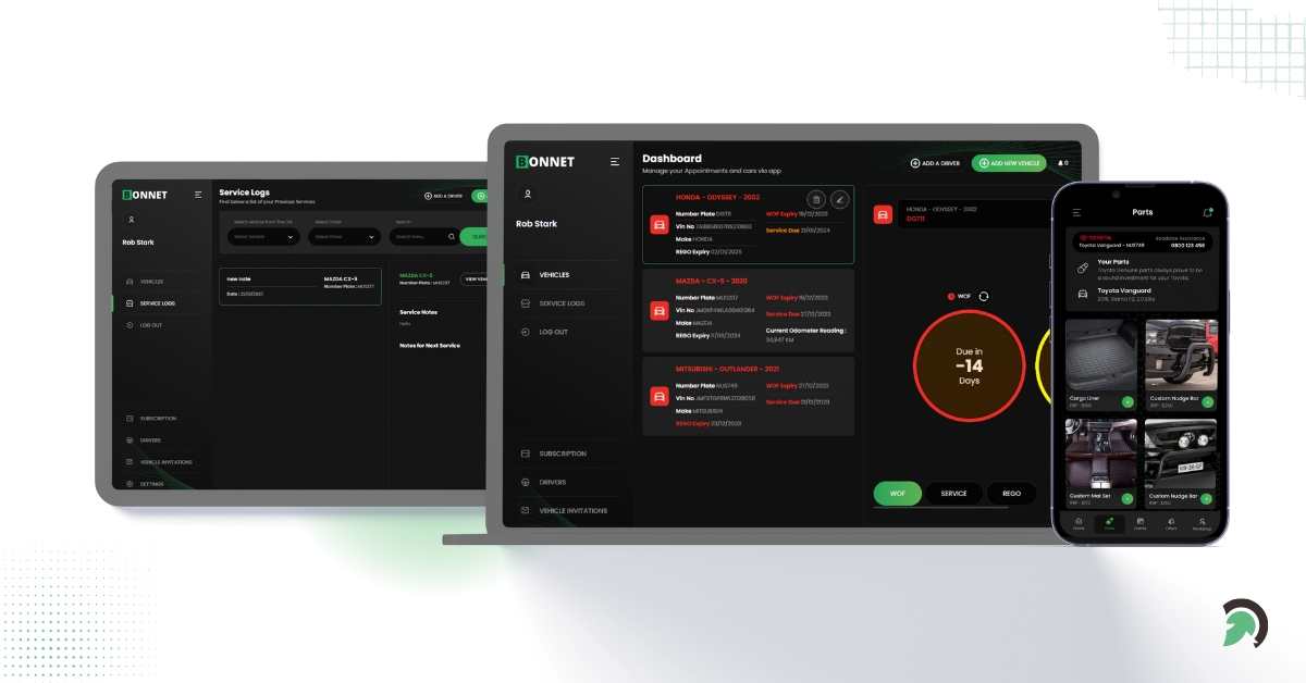 Vehicle Management App Bonnet Portfolio