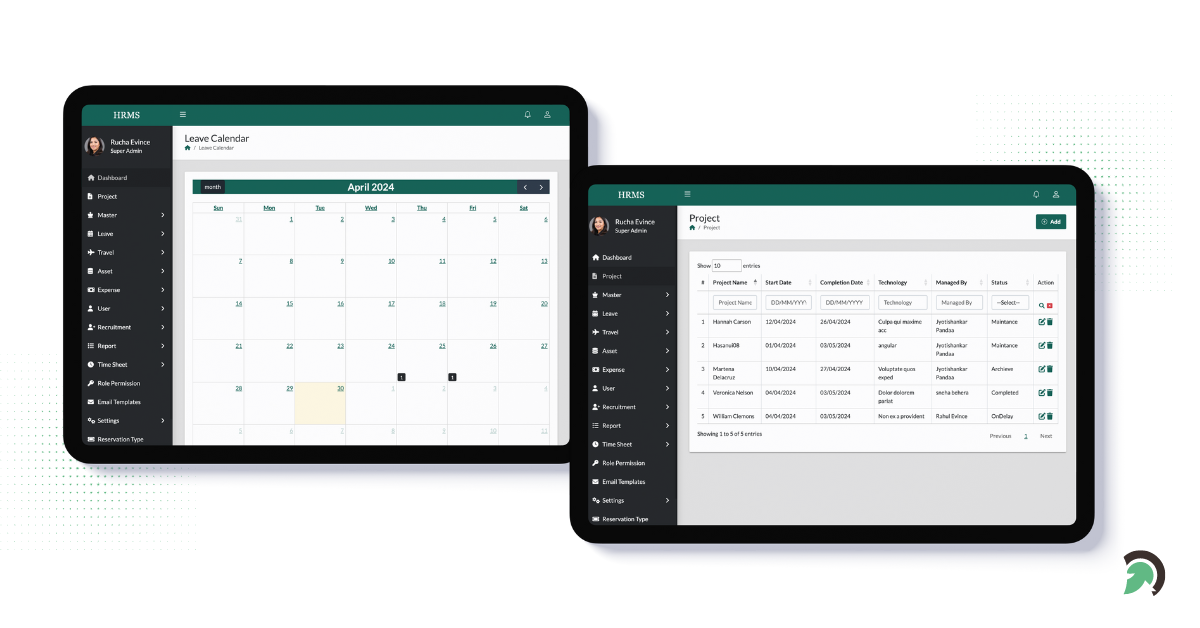 HRMS Software as a service portal development