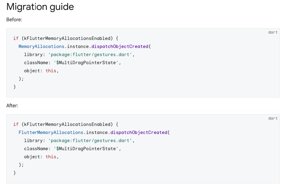 Flutter Memory Allocation
