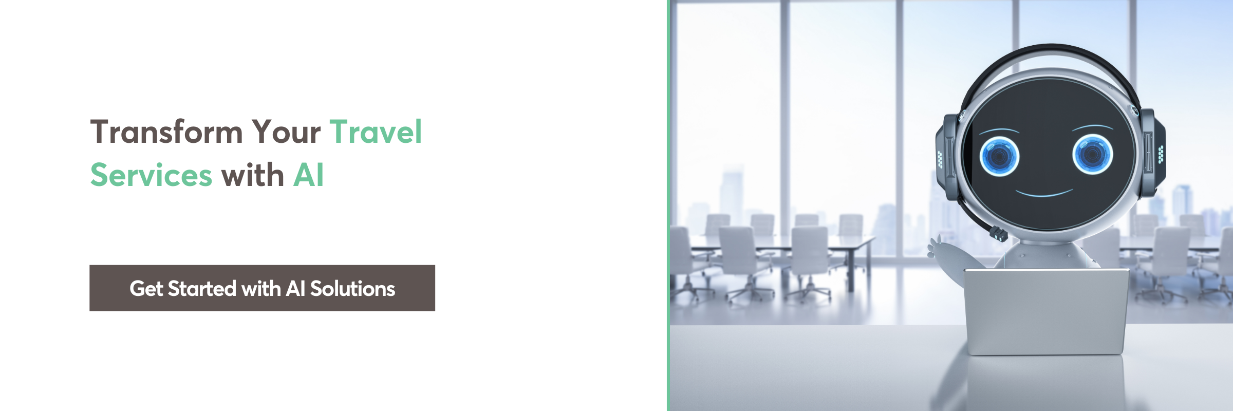 AI travel assistant chatbot at laptop providing smart travel solutions