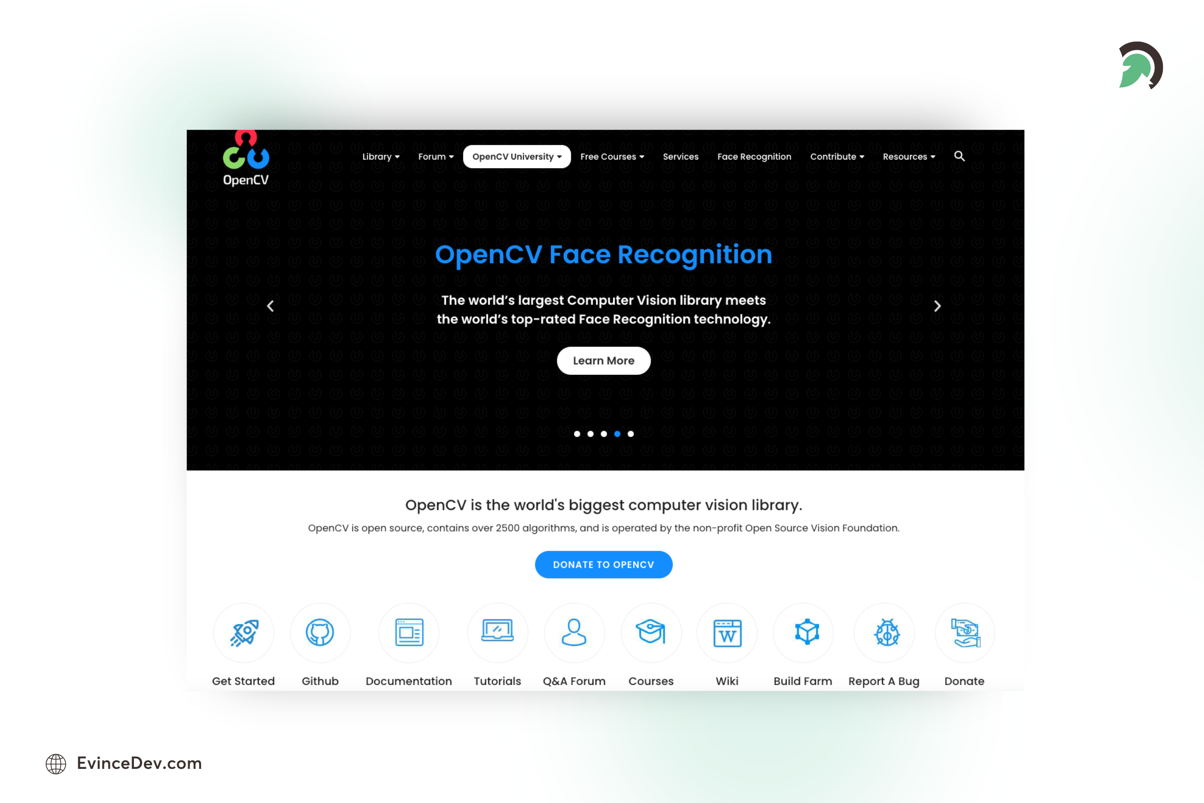 OpenCV face recognition platform for computer vision development