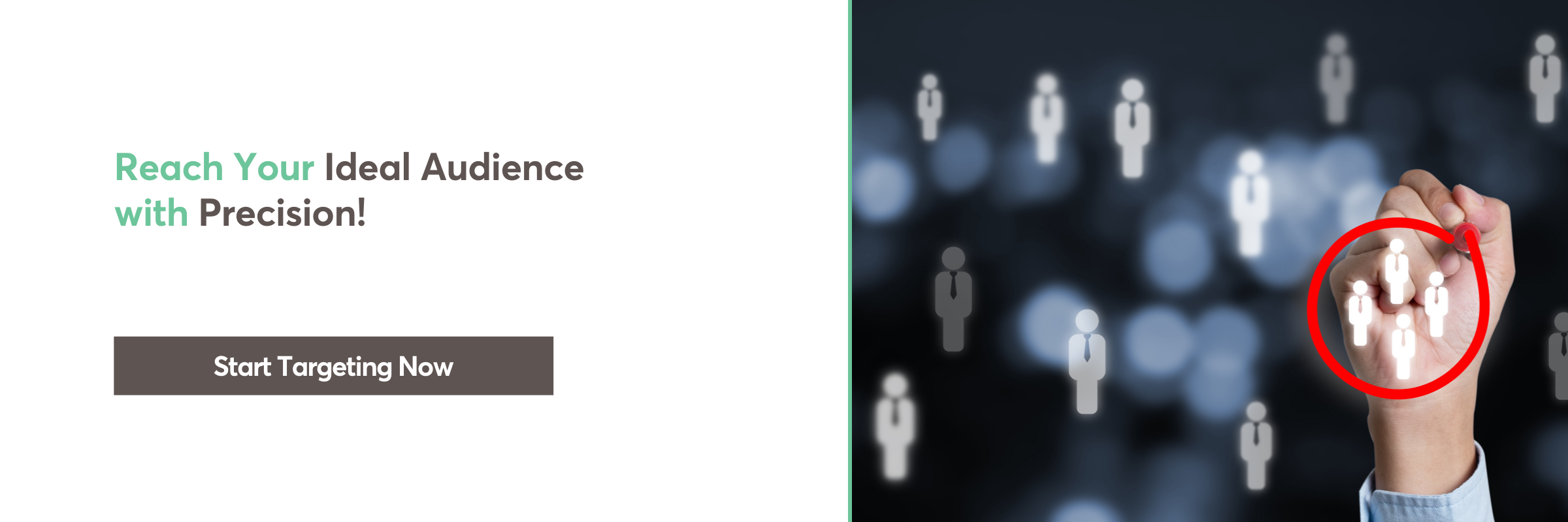 Hand selecting target audience icons, symbolizing niche digital marketing.