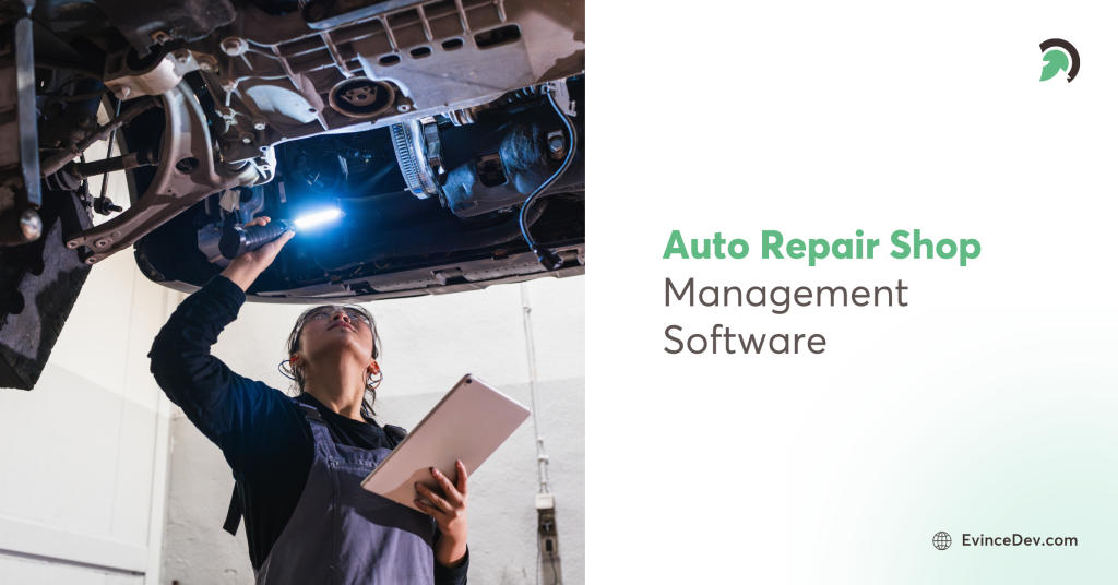 Auto shop management software with real-time service updates.